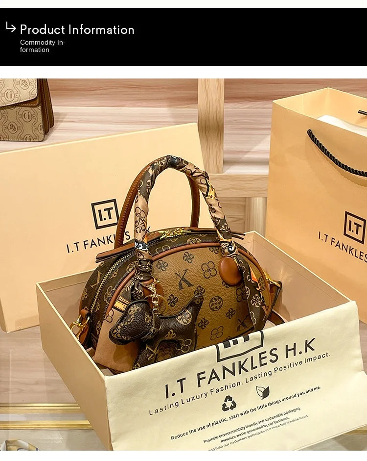 Brand women's handbag 2025 new autumn and winter high-end texture niche designer light luxury shoulder crossbody bag shell bag