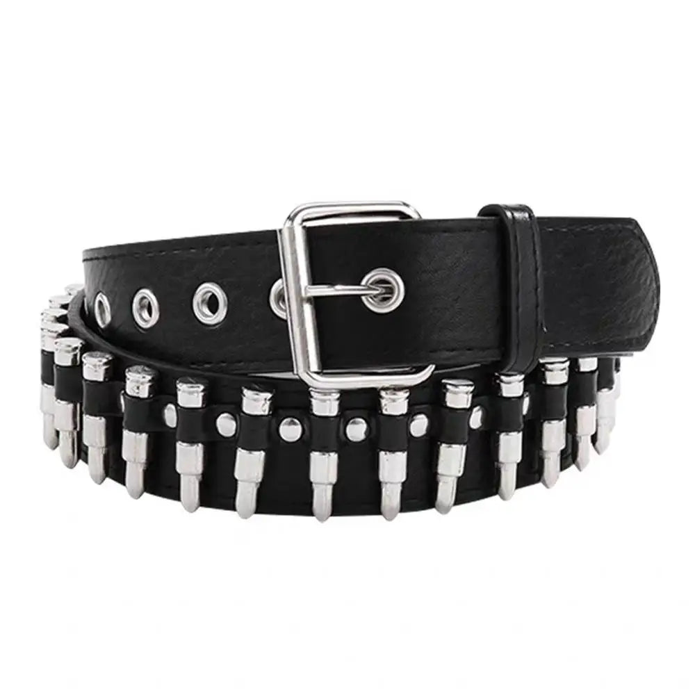 Rivet Hollow Bullet Decoration Belt Goth Rock Hardware Jeans Belt Y2K Waistband Designer Belt Women Jeans Punk Black Belts