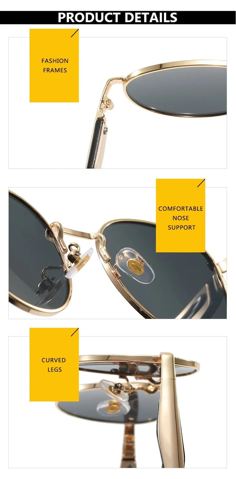 Vintage Round Metal Sunglasses Women New Fashion Retro Sun Glasses Female Brand Designer Ins Trendy Eyewear Male UV400