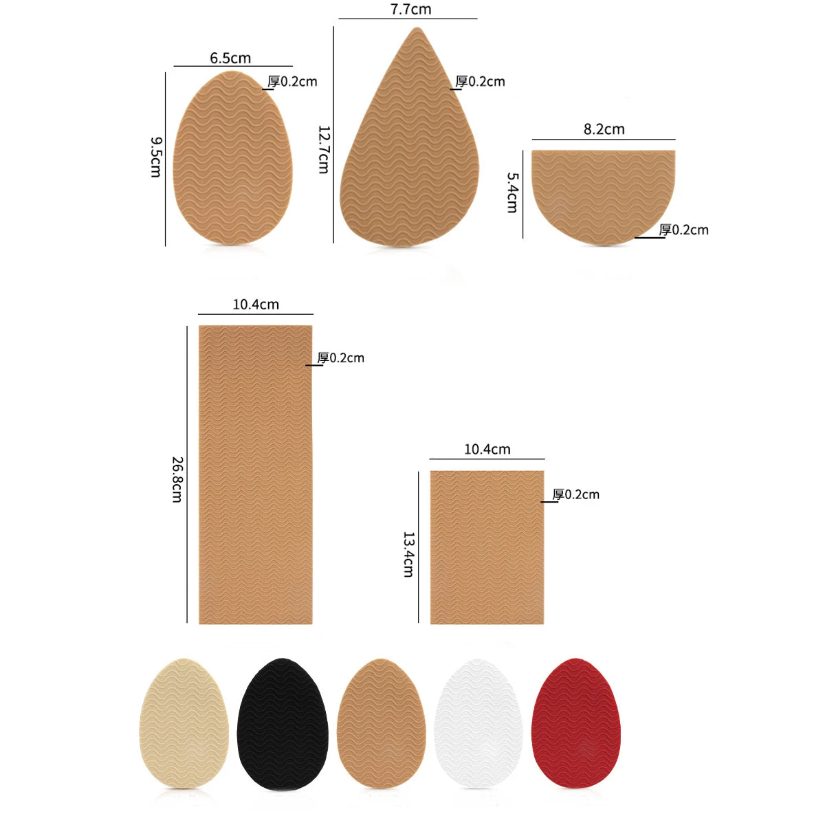 1 pairs Wear-Resistant Non-Slip Shoes Mat Self-Adhesive Forefoot High Heels Sticker High Heel Sole Protector Rubber Pads