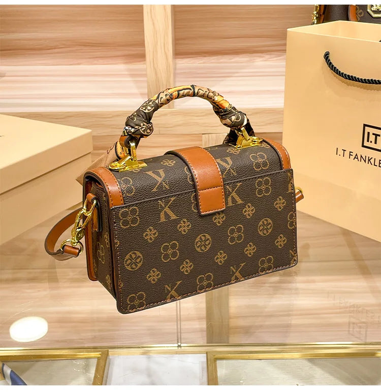 Brand women's handbag 2025 new autumn and winter designer shoulder crossbody bag fashionable and high-end small square bag