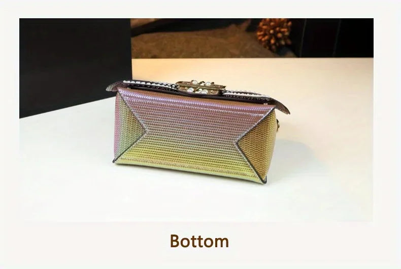 2025 new riveted wing hand-held women's bag, colorful chain crossbody single-shoulder dinner buns mother bag