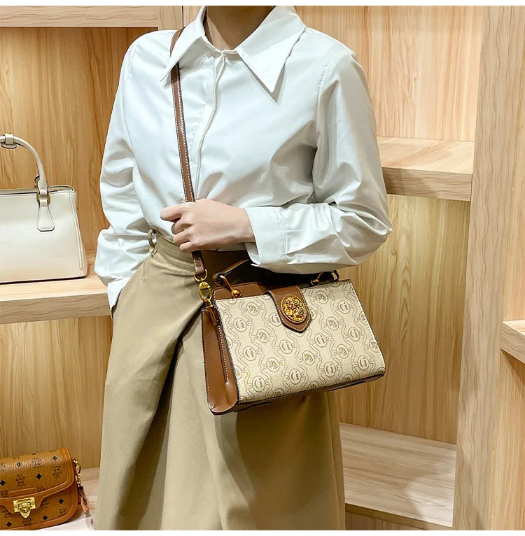 Light luxury brand women's handbag 2024 spring/summer new designer high-quality shoulder bag with contrasting color crossbody