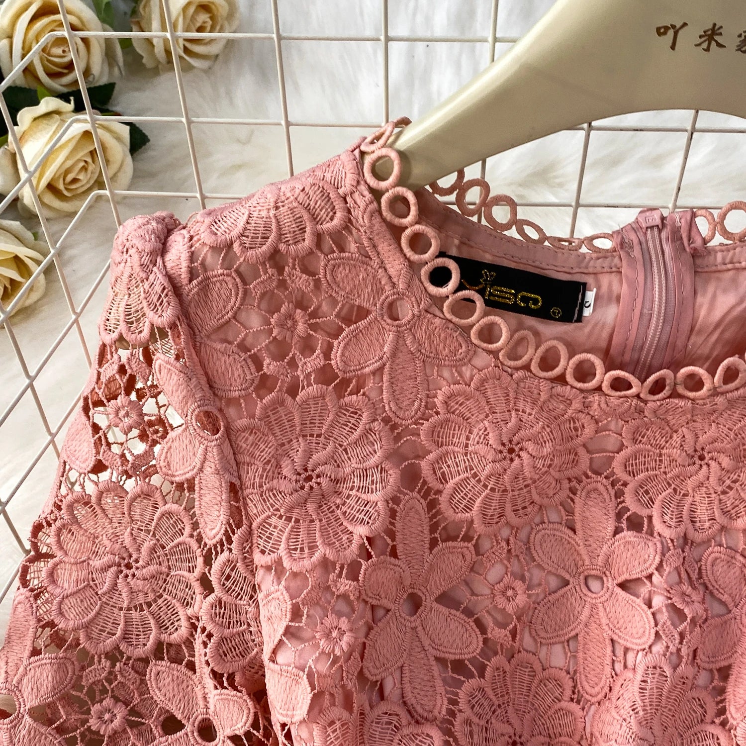 Brand Design Summer Embroidery Lace Long Dress Women Hollow Out Short Sleeve Midi Dresses Lady Belt Prom Evening Party Vestidos