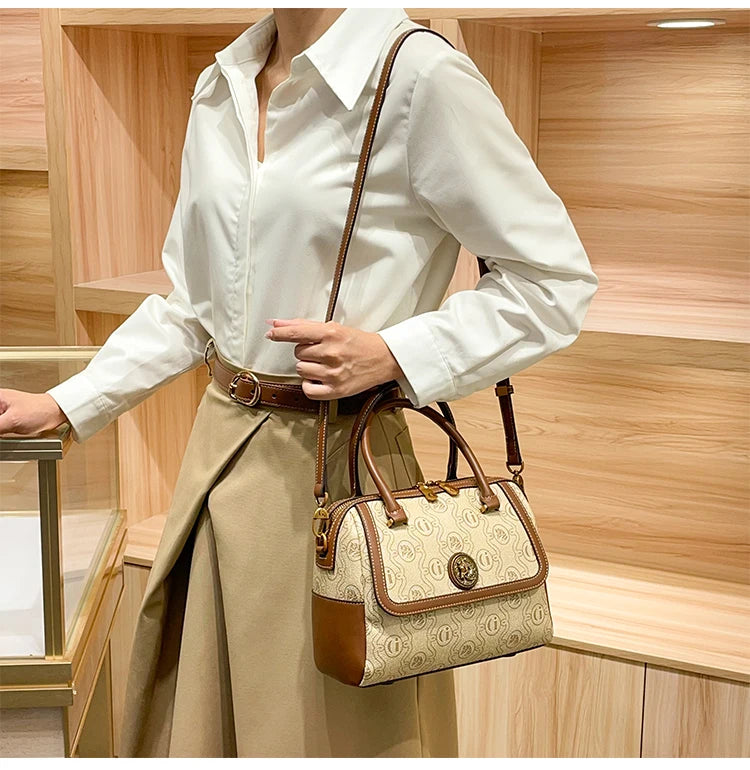 Light luxury brand women's bag 2025 new fashionable and high-end one shoulder hand-held niche design crossbody bag Boston bag