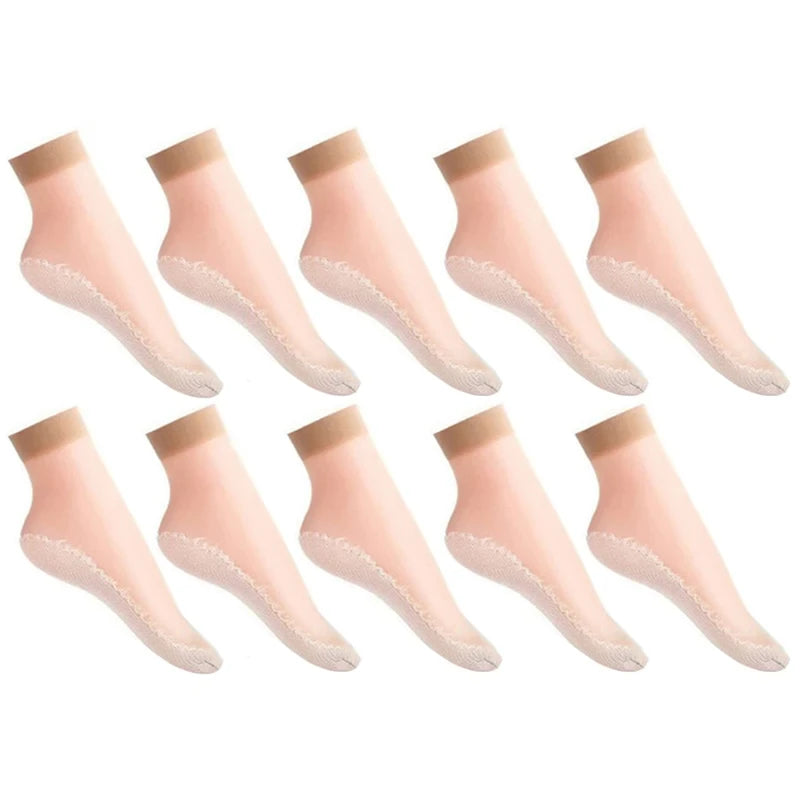 10 Pairs Women Socks Soft Socks Woman Summer Ultrathin Breathable Sock Casual Lightweight Female Transparent Boat Socks