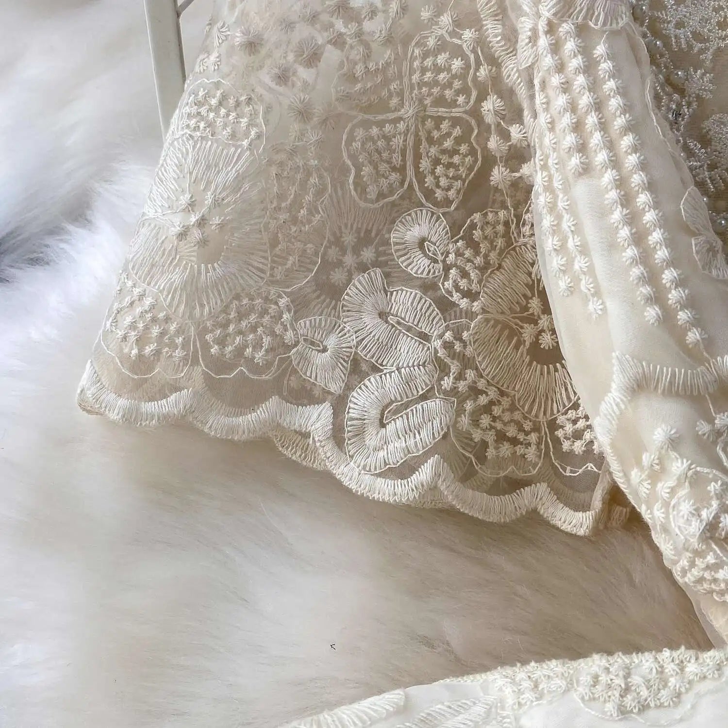 Luxury Formal Evening Lace Dress Women Summer Short Sleeve Crochet Embroidery Prom Long Dresses Runway Party Vestidos