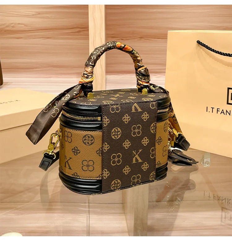 Luxury brand handbag 2025 new high-end designer box bag, bucket bag, single shoulder diagonal cross bag, fashionable