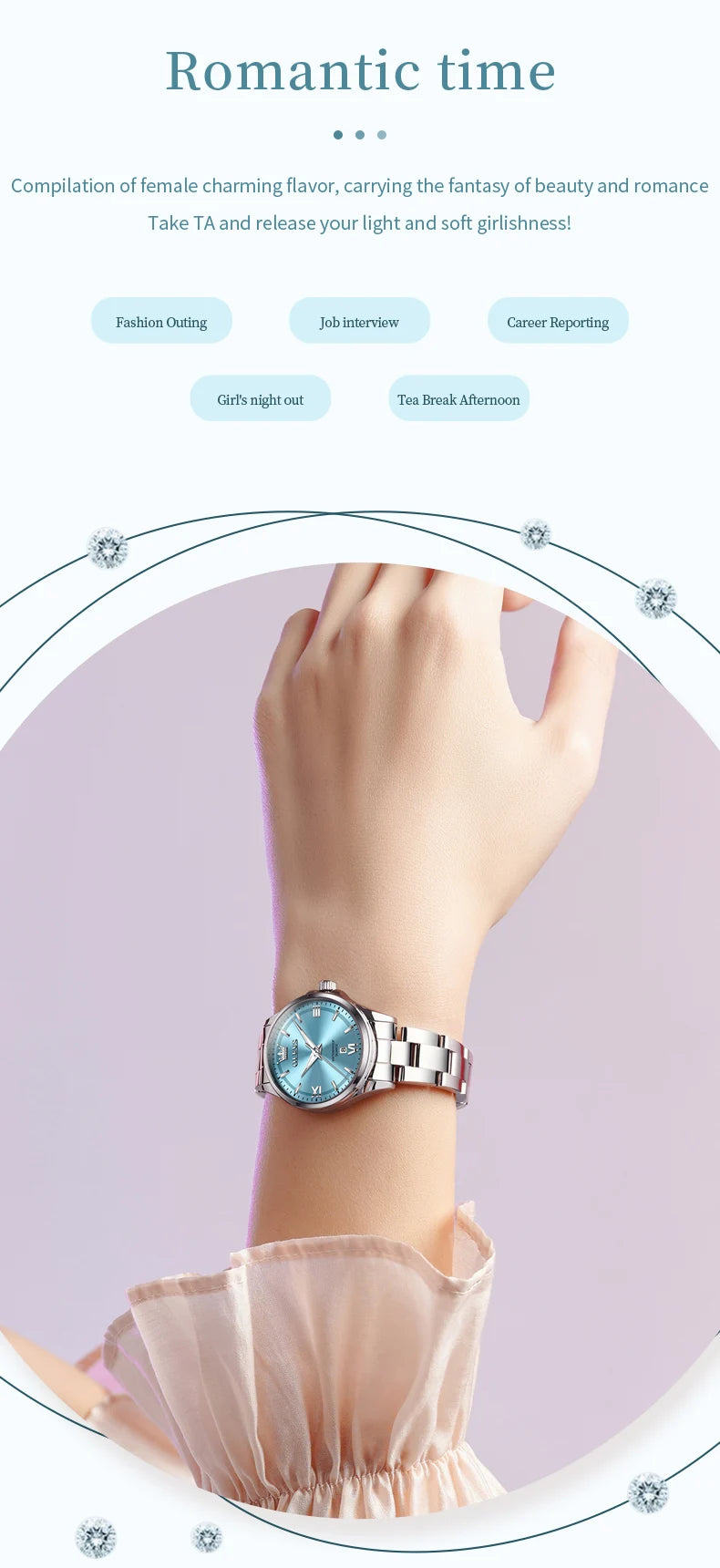 OLEVS Luxury Quartz Watch for Women Elegant Stainless Steel Women's Watches Gifts Waterproof Fashion Trend Simple Ladies Watch