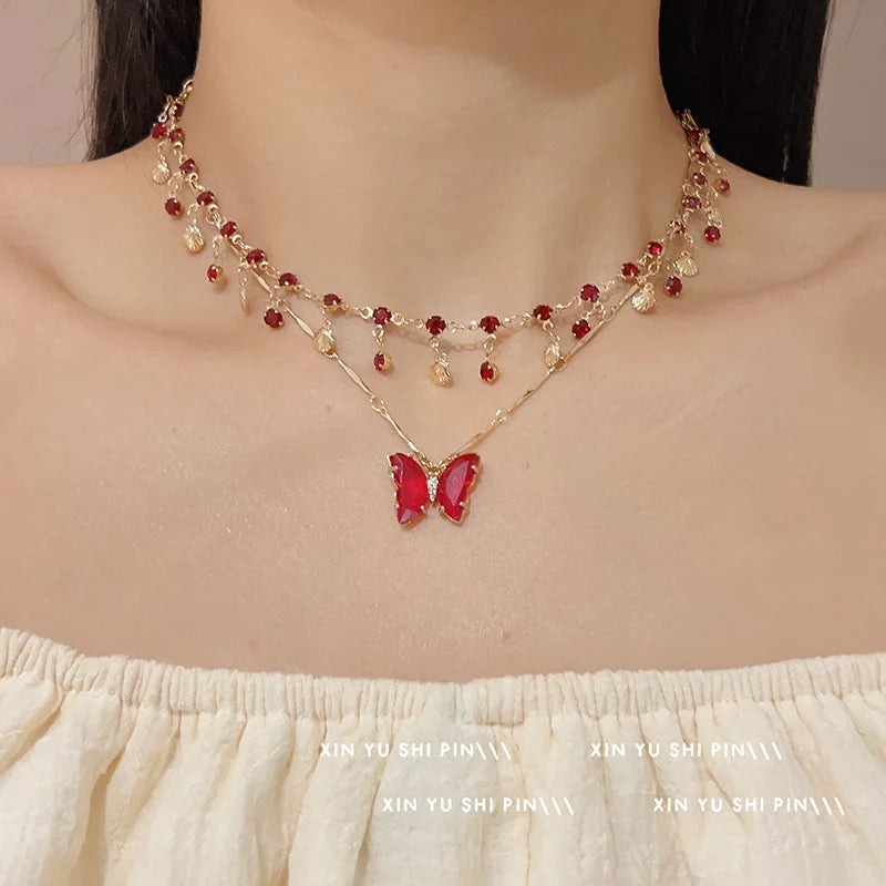 Luxury Multi-layered Zircon  Layer Necklace For Women Gentle Temperament Clavicle Chain Simple Jewelry