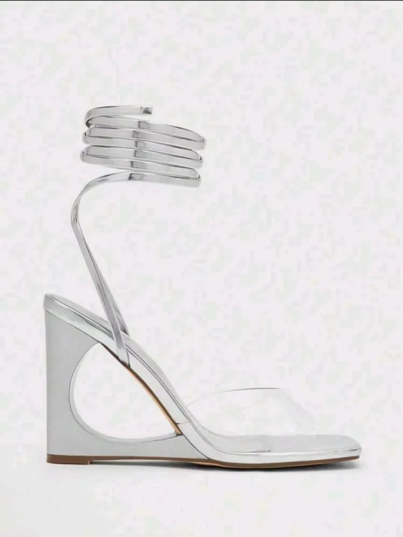 Pumps Women Heeled Sandals 2024 Summer New Square Toe Slingbacks Women Sexy High Heels Dress Party Thin Heels Sandalias De Mujer