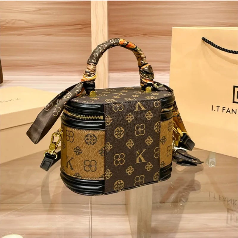 Luxury brand handbag 2025 new high-end designer box bag, bucket bag, single shoulder diagonal cross bag, fashionable