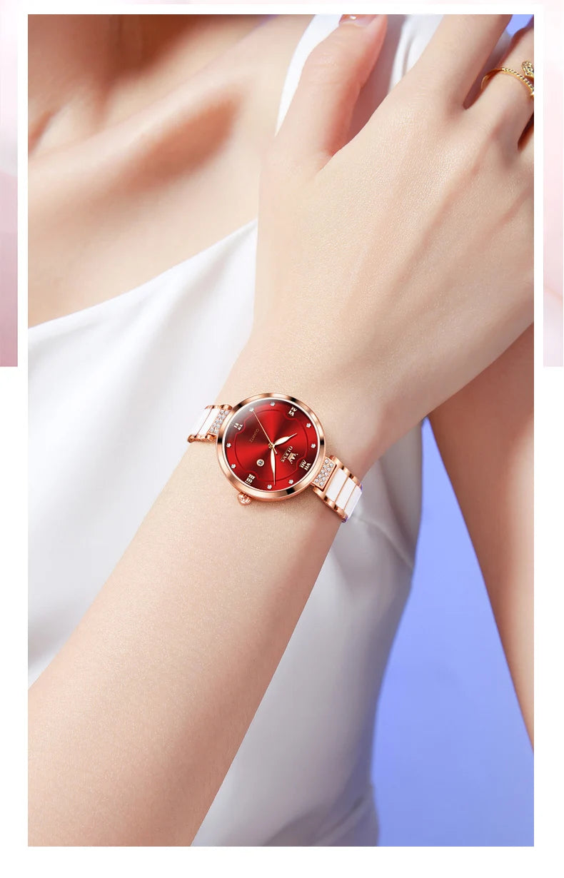 OLEVS 5589 Top Luxury Diamond Quartz Women Watch Fashion Elegant Rose Gold Waterproof Women Watch Brand Bracelet Set Reloj Mujer
