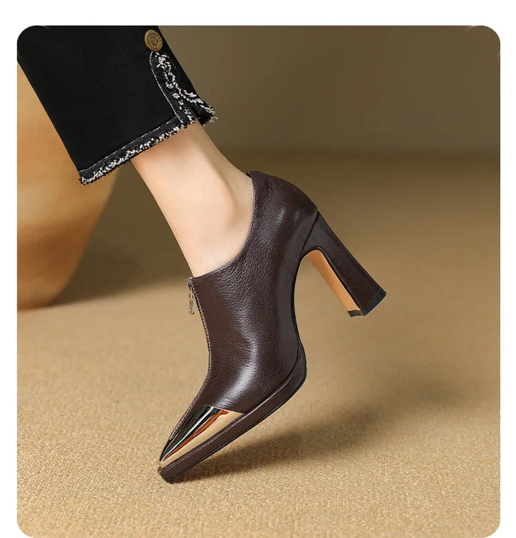 Women High Heel Loafers Pointed Toe Sexy Shoes Retro Fad Designer 2024 New Brand Luxury Sandals Hot Sale Zapatillas De Mujer
