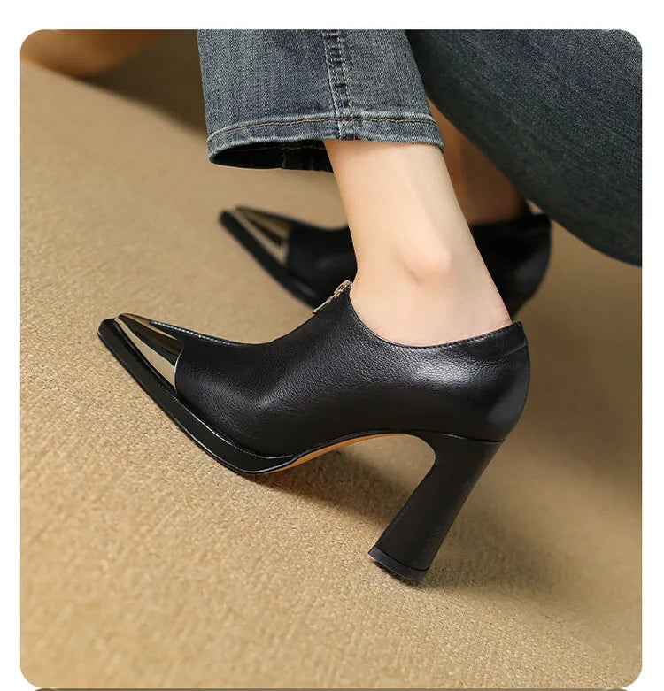 Women High Heel Loafers Pointed Toe Sexy Shoes Retro Fad Designer 2024 New Brand Luxury Sandals Hot Sale Zapatillas De Mujer