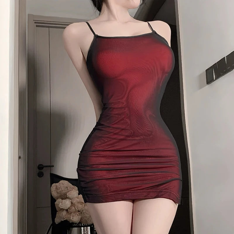 Mesh Wrapped Buttocks Sexy Dress Tight And Sexy Secretary S Short Skirt Pajamas