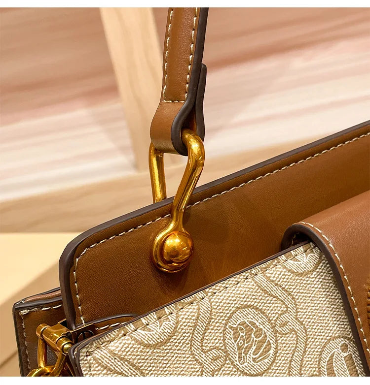 Light luxury brand women's handbag 2024 spring/summer new designer high-quality shoulder bag with contrasting color crossbody