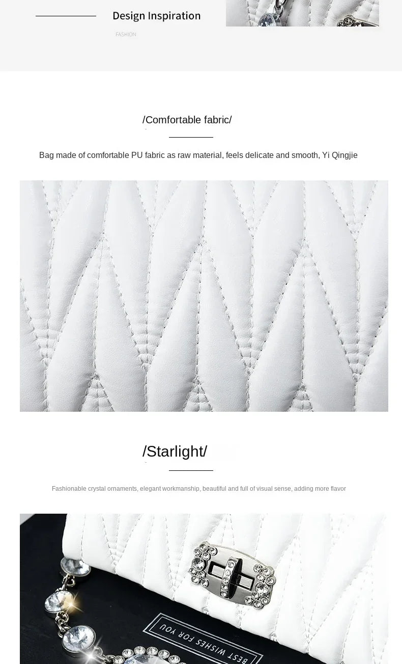 Women Bags Luxury Designer Purses and Handbags Rhinestone Chain Flap Crossbody Small Square Bag Casual Shoulder Messenger Bags