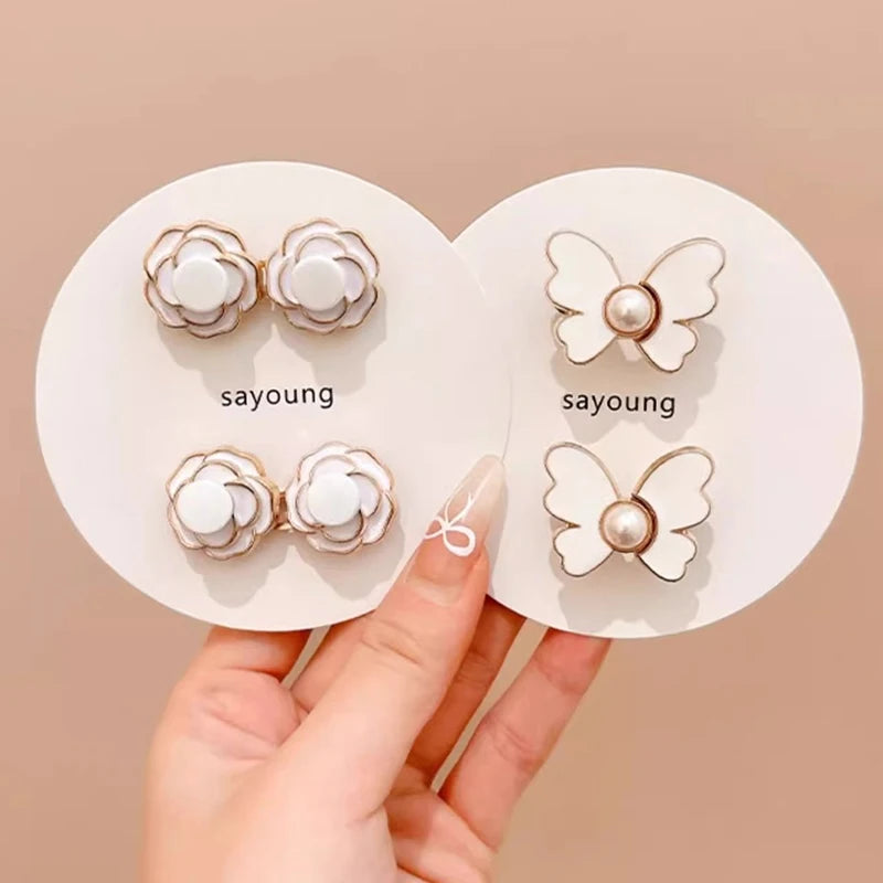 Adjustable Clips Butterfly Jeans Button For Pant Skirts Waist Tightener Buckle Snap Button Adjuster Pants Pin Retractable Button