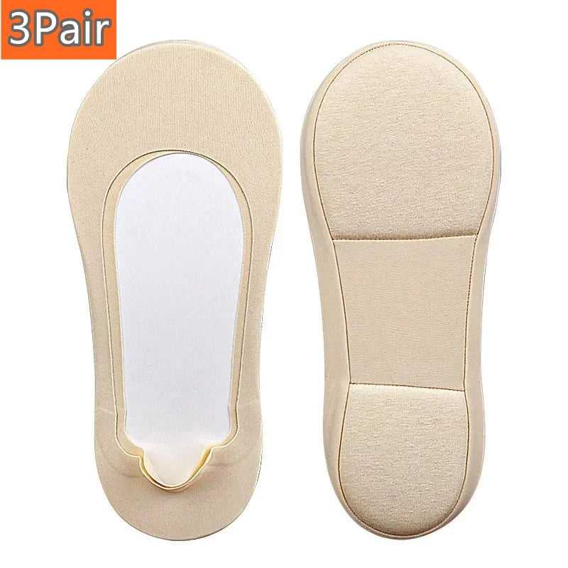 Women Boat Sock Plantar Fasciitis Shoes Insole Socks Insoles for Feet Shock Absorbing Shoe Sole Invisible Non slip Shoe pads