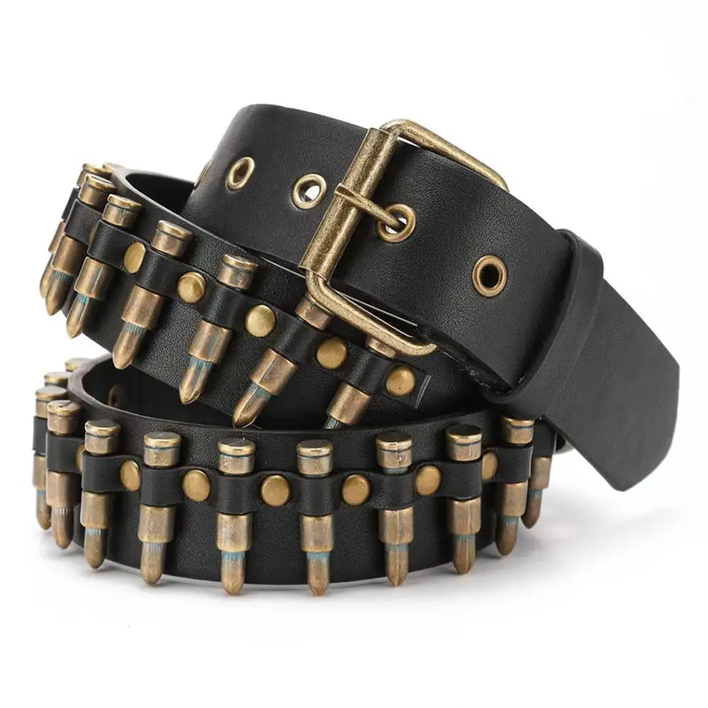 Rivet Hollow Bullet Decoration Belt Goth Rock Hardware Jeans Belt Y2K Waistband Designer Belt Women Jeans Punk Black Belts