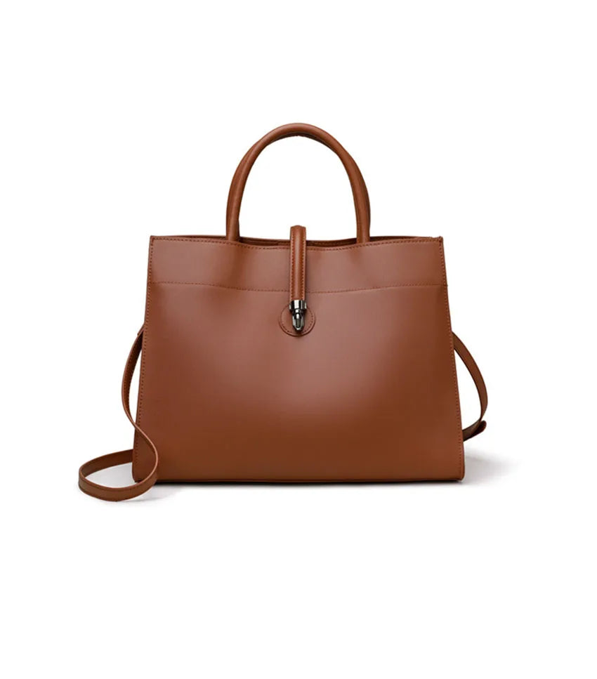 Leather women's bag, light luxury new tote bag, large capacity casual shoulder bag, crossbody bag, luxurious handbag