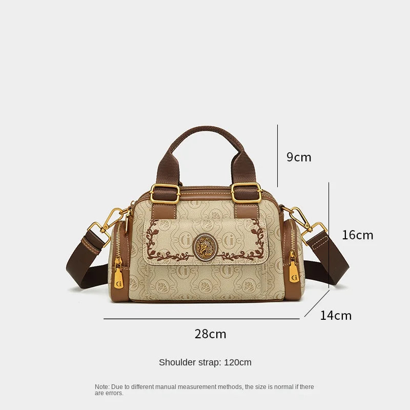 Women's Handbag 2025 New Brand Genuine Leather Handbag Designer High Quality Retro Single Shoulder Oblique Cross Pillow Bag