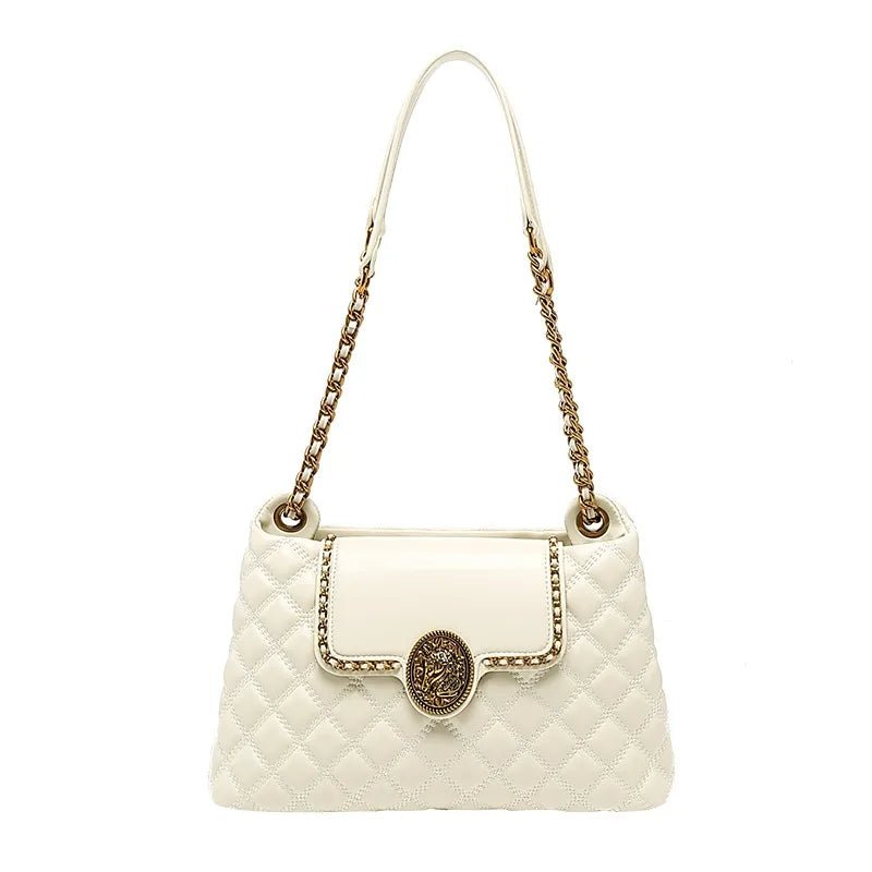 2025 women's brand genuine leather chain bag, new designer brings a sense of luxury, large capacity underarm shoulder bag is fas