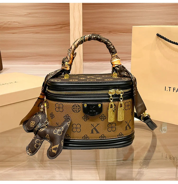 Luxury brand handbag 2025 new high-end designer box bag, bucket bag, single shoulder diagonal cross bag, fashionable