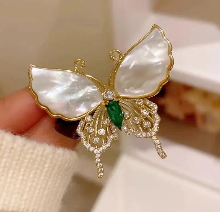 Luxury Snowflake Pearl Crystal Brooch Large Snowflake Flower Brooch Pins Fashion Exquisite Women's Jewelry