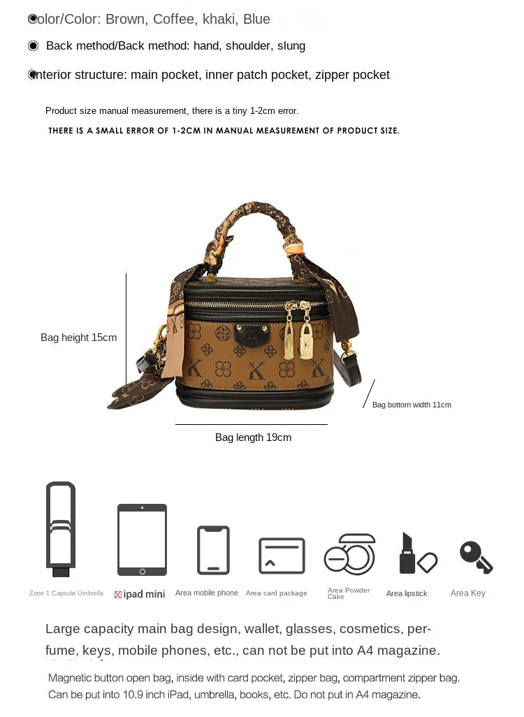 Luxury brand handbag 2025 new high-end designer box bag, bucket bag, single shoulder diagonal cross bag, fashionable
