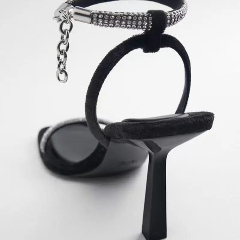 Women's Fashion Rhinestone Sandals Elegant Summer Bridal Shoes Open Toe 2025