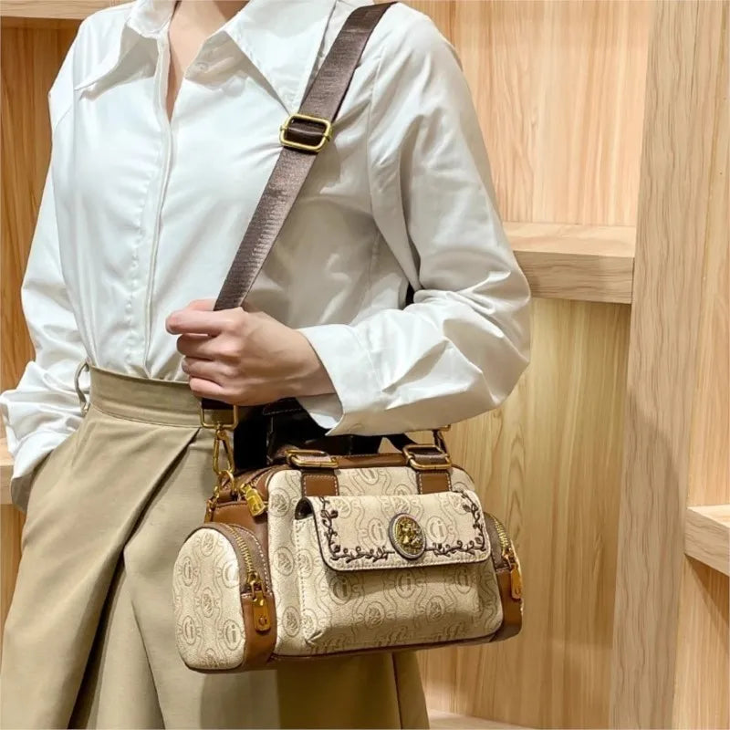 Women's Handbag 2025 New Brand Genuine Leather Handbag Designer High Quality Retro Single Shoulder Oblique Cross Pillow Bag