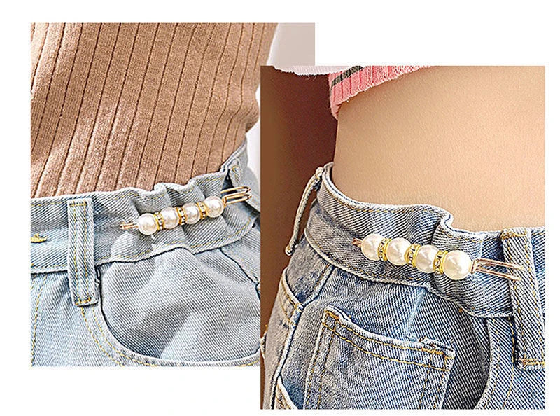 Detachable Metal Pins Fastener Pants Pin Retractable Button Sewing-Free Buckles for Jeans Perfect Fit Reduce Waist
