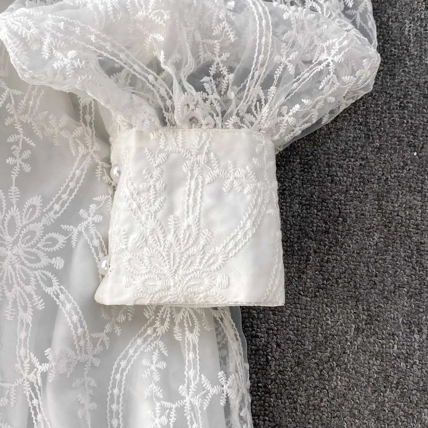 Autumn Embroidery Formal Evening Luxury Dress For Women Long Sleeve Crochet Lace Summer Dresses Single Breasted Party Vestidos