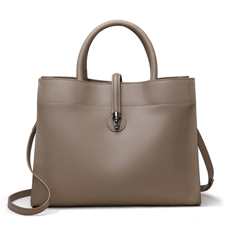 Leather women's bag, light luxury new tote bag, large capacity casual shoulder bag, crossbody bag, luxurious handbag