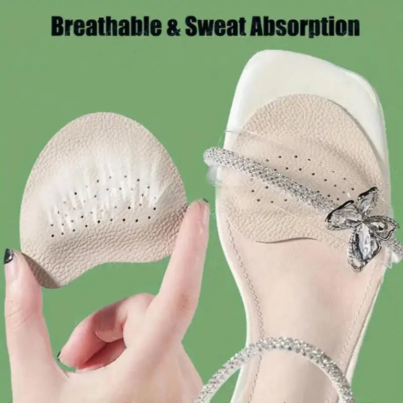 2Pairs Sandals Anti-slip Stickers Forefoot Pad Women High Heels Pain Relief Insert Insoles Toe Cushion Foot Care Shoes Pad