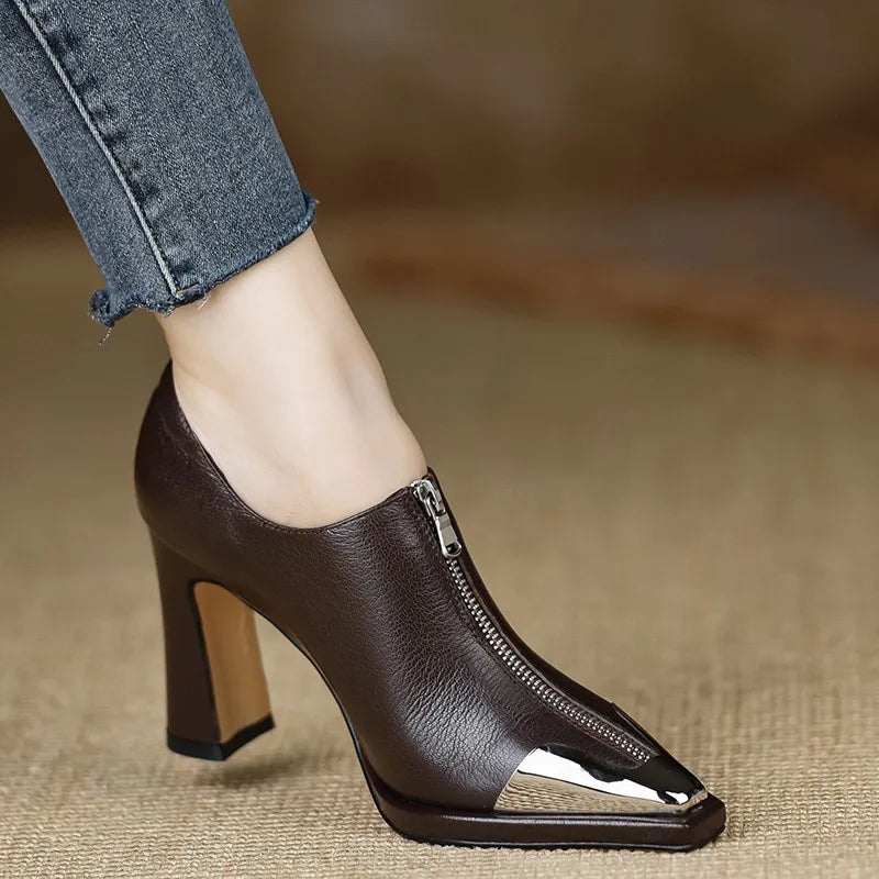 Women High Heel Loafers Pointed Toe Sexy Shoes Retro Fad Designer 2024 New Brand Luxury Sandals Hot Sale Zapatillas De Mujer