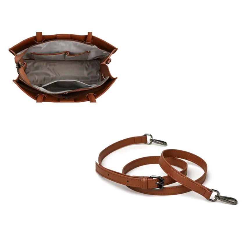 Leather women's bag, light luxury new tote bag, large capacity casual shoulder bag, crossbody bag, luxurious handbag