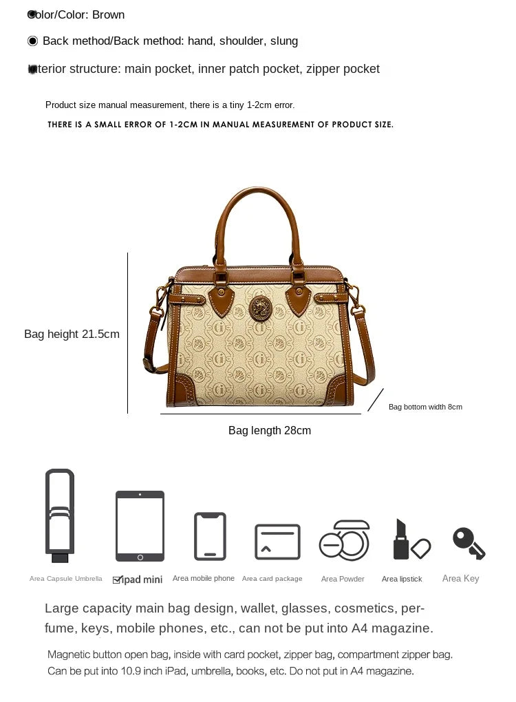 Light luxury brand women's bag 2025 new fashionable and high-end one shoulder hand-held niche design crossbody bag tote bag