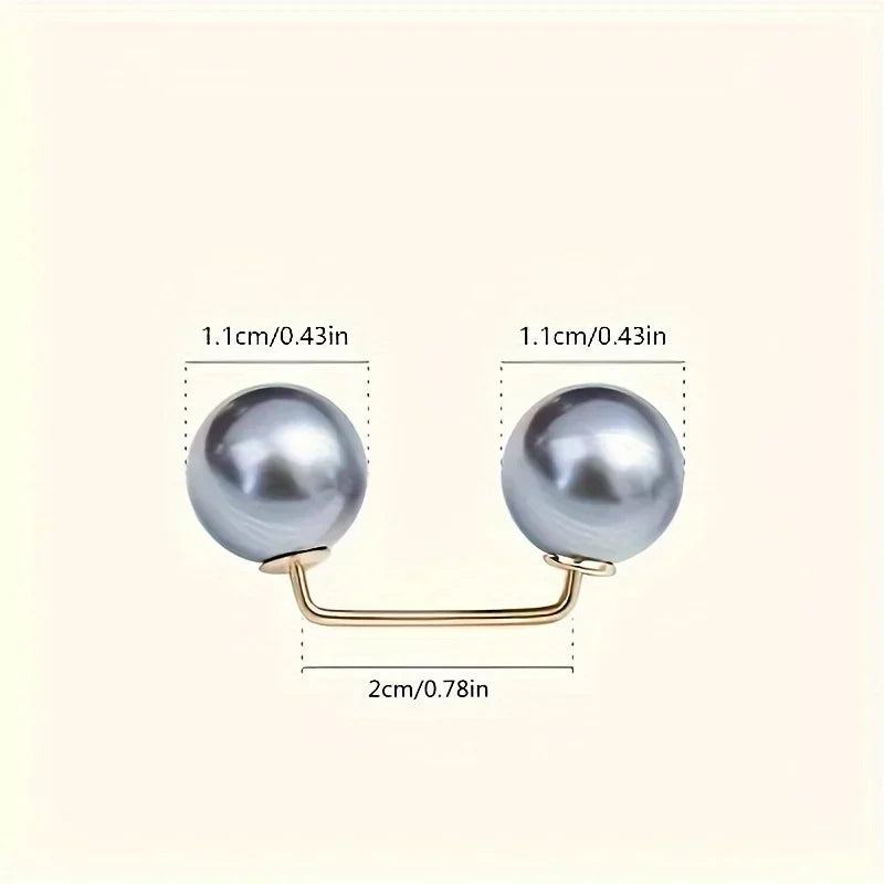 8PCS pearl non-slip safety pins Dress brooch decoration dress waist fastening pins collar adjustment scarf safety fashion