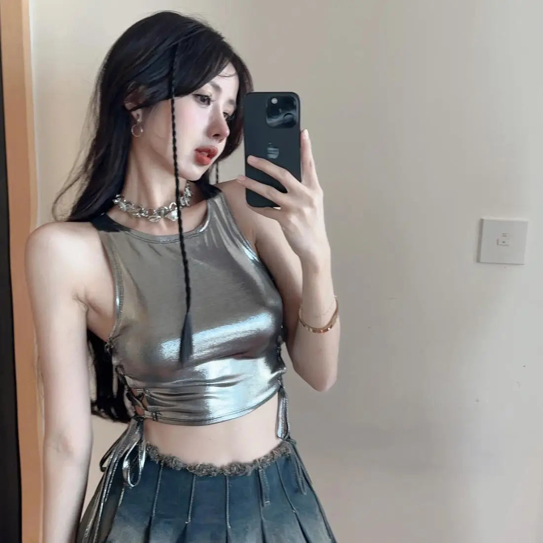 Tanks Women Lace-up Hollow Out Special Charming Sexy Creativity Personality New Club Ladies All-match Simple Attractive Fashion
