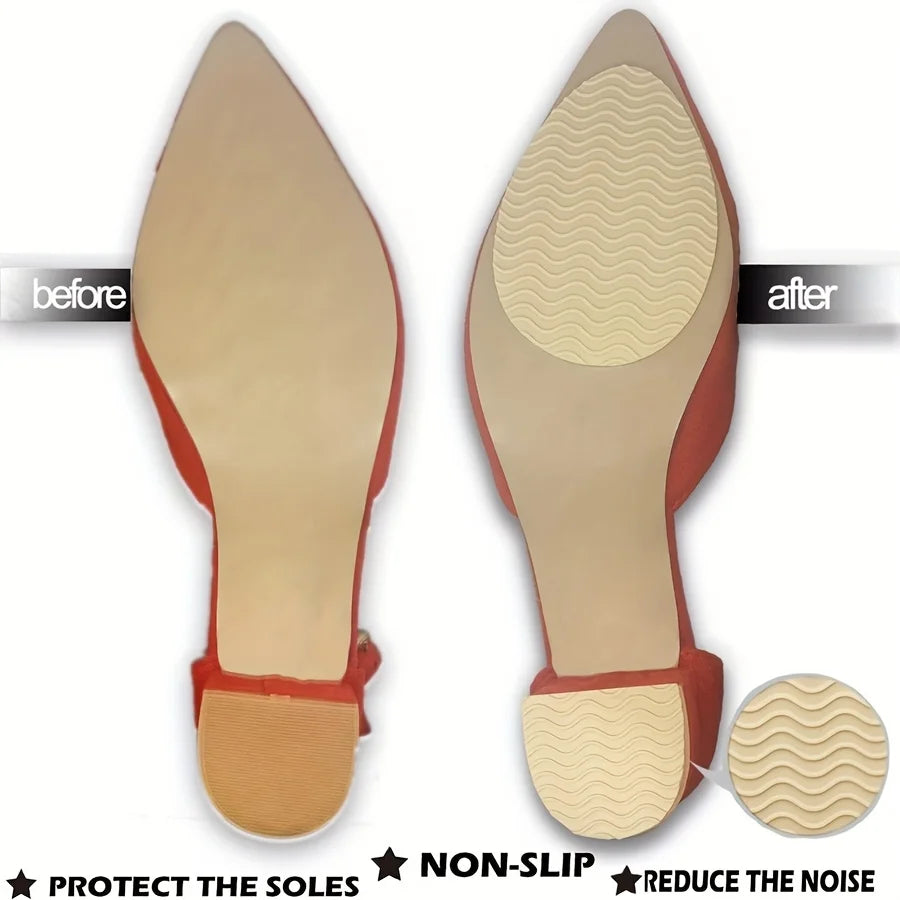 4 pieces of anti slip rubber shoe sole pads - can enhance stability, noise reduction, and protect shoe insoles