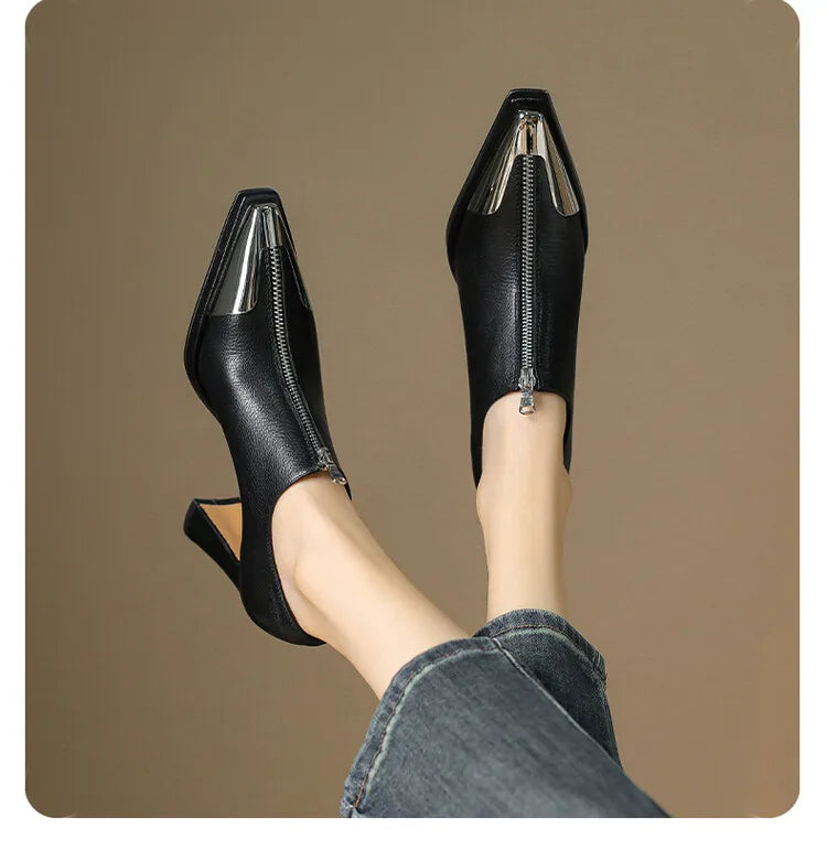 Women High Heel Loafers Pointed Toe Sexy Shoes Retro Fad Designer 2024 New Brand Luxury Sandals Hot Sale Zapatillas De Mujer