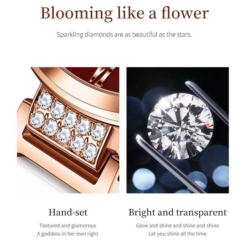 OLEVS 5589 Top Luxury Diamond Quartz Women Watch Fashion Elegant Rose Gold Waterproof Women Watch Brand Bracelet Set Reloj Mujer