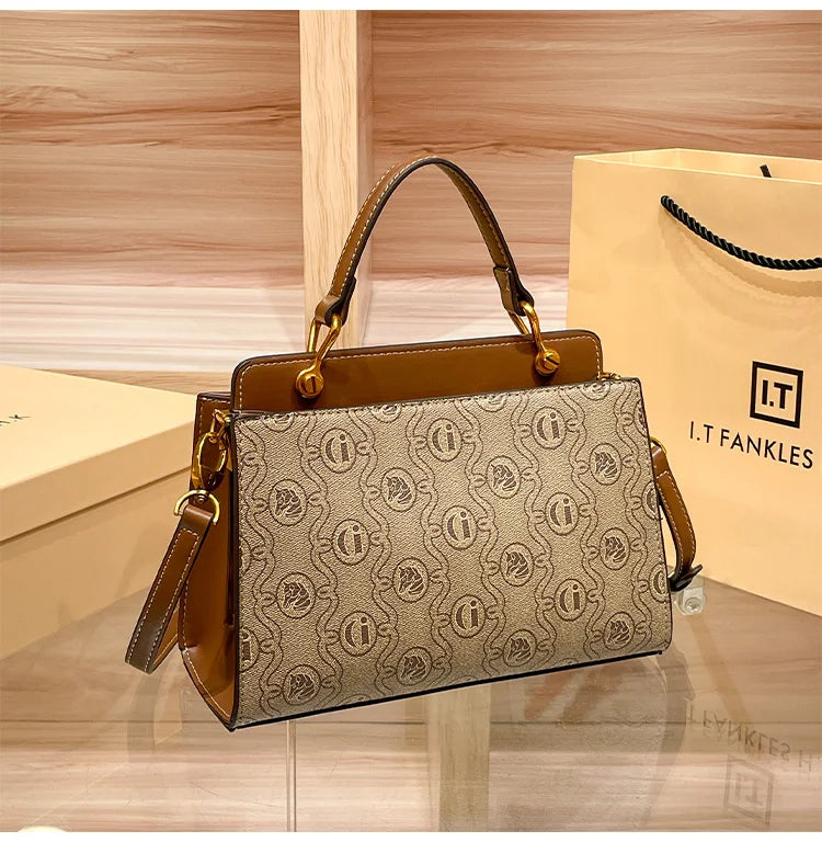 Light luxury brand women's handbag 2024 spring/summer new designer high-quality shoulder bag with contrasting color crossbody