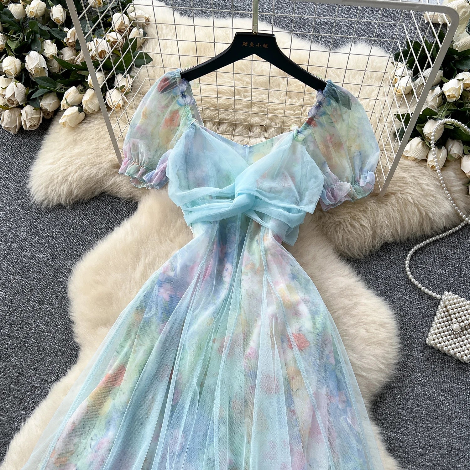 2025 French Fairycore 3D Butterfly Chic Dress Spaghetti Strap Sleeveless Print Design Summer Fashion Vacation Mesh Long Dress