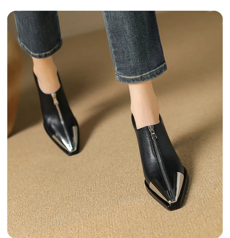 Women High Heel Loafers Pointed Toe Sexy Shoes Retro Fad Designer 2024 New Brand Luxury Sandals Hot Sale Zapatillas De Mujer
