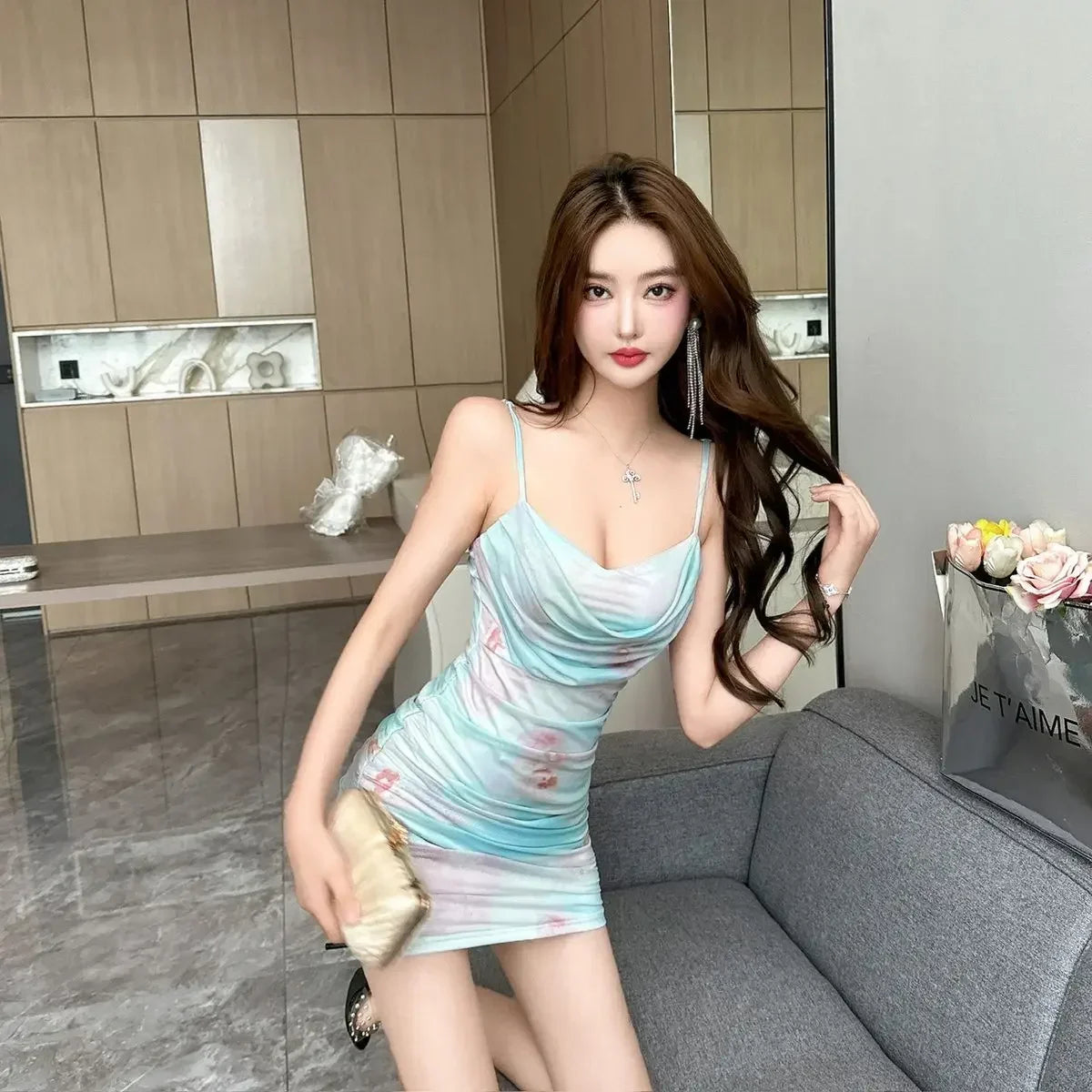 Mesh Coquette Corset Women's Dresses Bodycon Short Pink Slip Mini Female Dress Sundress Sleeveless Tight Sexy on Sale Clearance