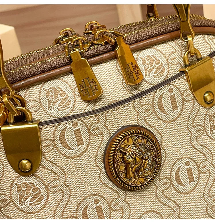 Light luxury brand women's handbag 2025 new retro versatile high-end lightweight single shoulder crossbody bag shell bag
